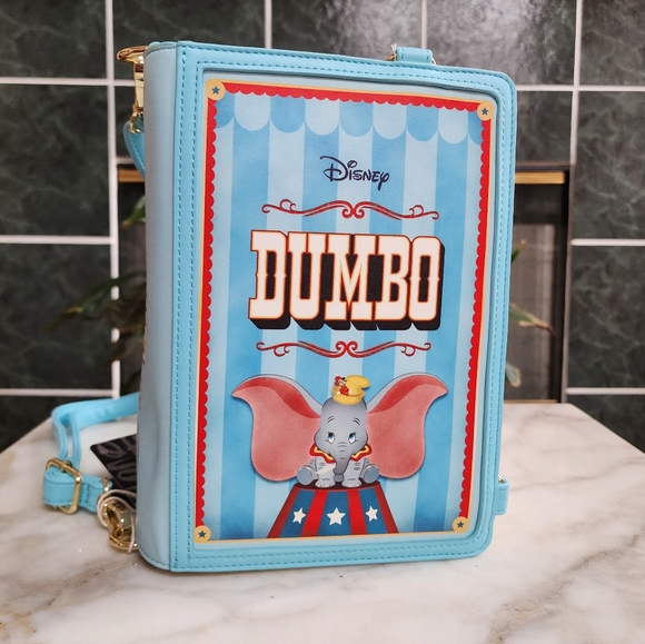 Loungefly Dumbo Storybook Convertible Backpack and Crossbody Bag - Picture 4 of 15